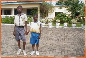 Baaba Jeeka and Abu in the home of the school's proprietress in Abelemkpe