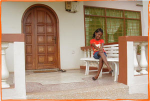 Ewurama relaxes at home in West Legon, Accra